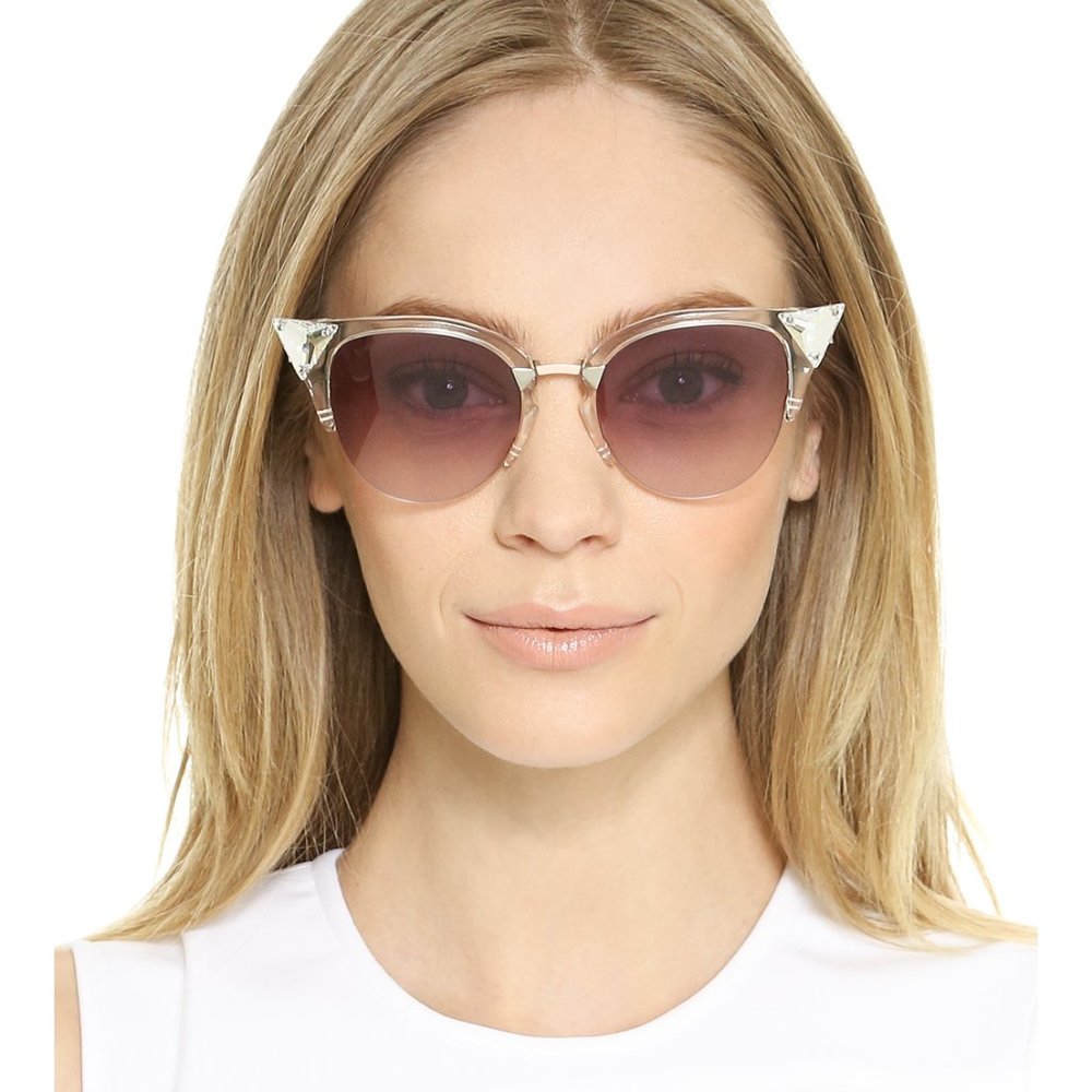 Fendi Iridia Crystal Corner Mirrored Sunglasses